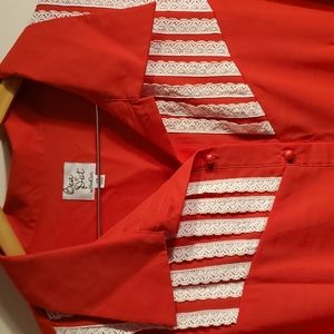 Western style lace button down shirt